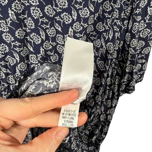 Old Navy Navy Blue Ditsy Floral Midi Dress Flowy Travel Womens Plus Size 4x - Picture 5 of 6